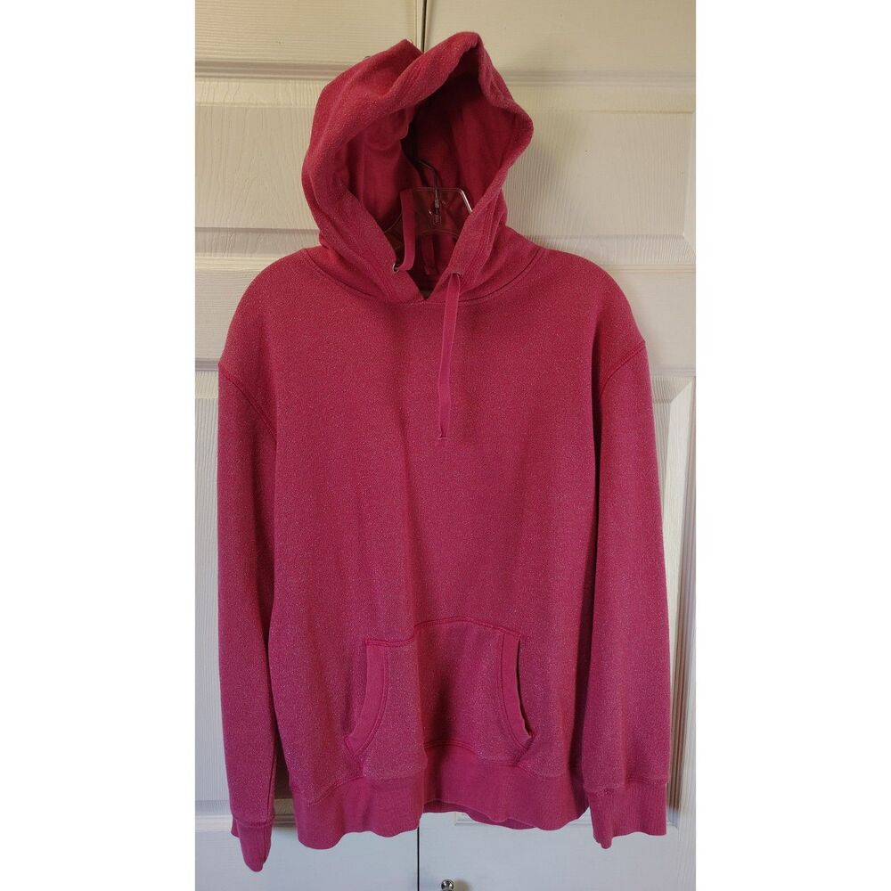 J. America Women's Magenta Pink Pullover Fleece Hoodie Large